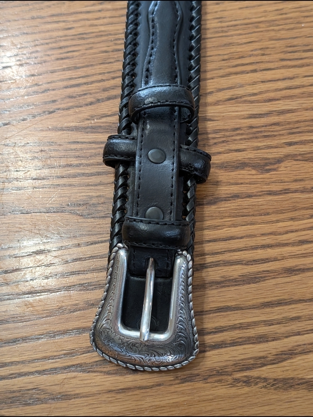 ​Cavender’s Heavy-Duty Bridle Leather Belt - Black, Western